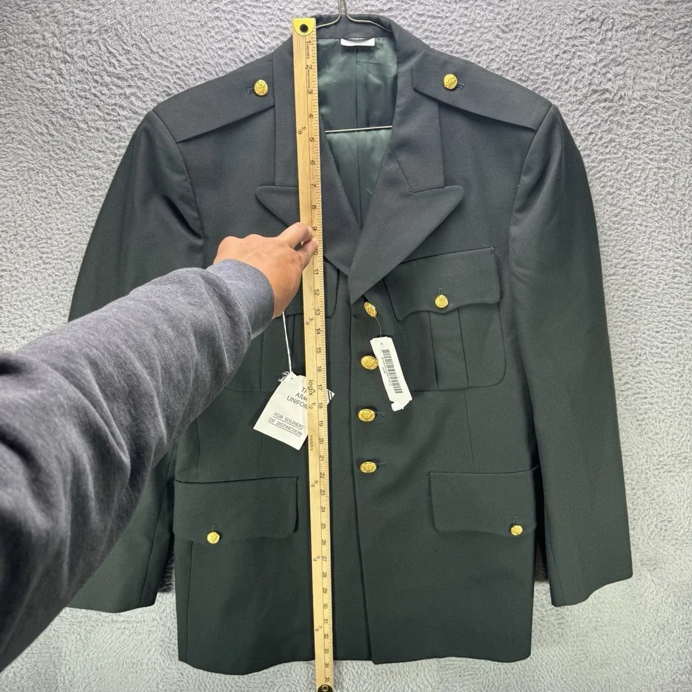 Vintage US Army Dress Uniform Coat Mens 42R Green Wool Blend Service Jacket NWT